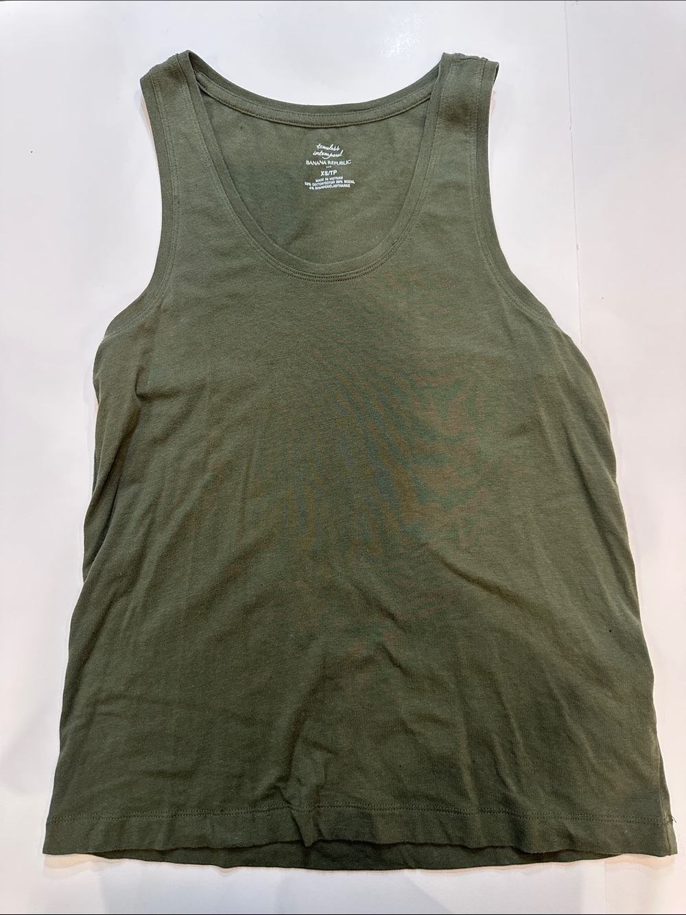 Banana Republic Olive Green Cotton Scoop Neck Tank